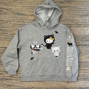 Hello Kitty Gray Hoodie with Black & White Costume Cat Graphics